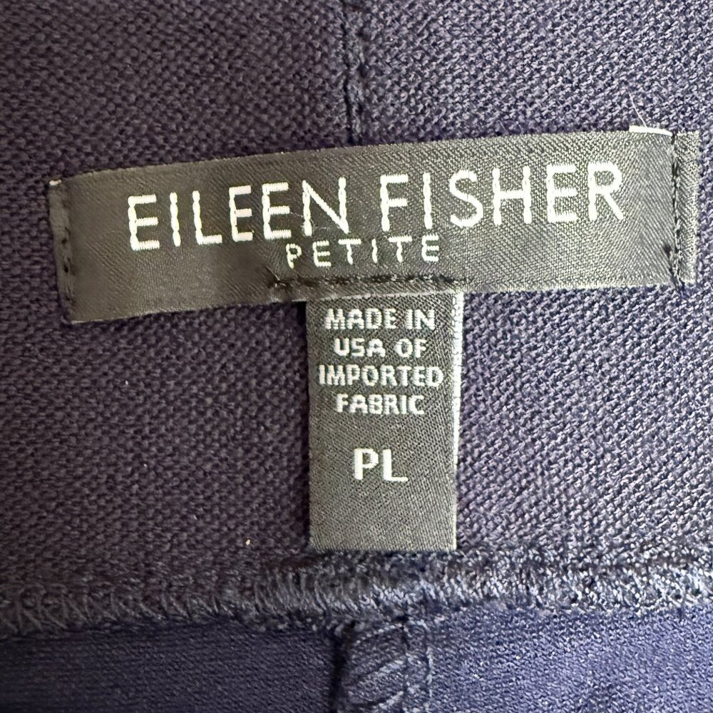 EUC Women's EILEEN FISHER Straight Leg Crepe Pull-On Pant Navy |‎ Size PL - Picture 5 of 8